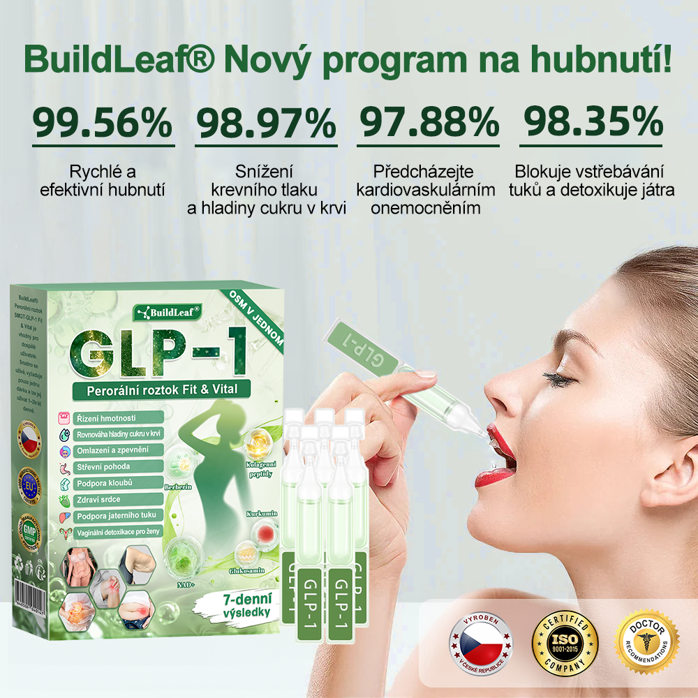 🎁Oficiální obchod ČR | BuildLeaf® GLP-1 8-v-1 Fit & Vital Řešení (Jednou denně, viditelné změny za 7 dní) ✅ Obezita, kardiovaskulární zdraví, cukrovka, spánková apnoe, zdraví střev, problémy se klouby a další