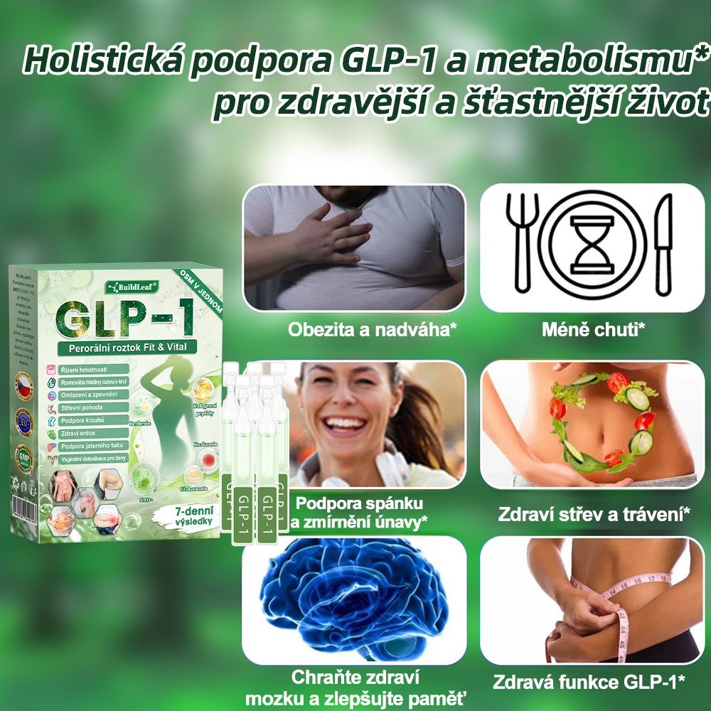 🎁Oficiální obchod ČR | BuildLeaf® GLP-1 8-v-1 Fit & Vital Řešení (Jednou denně, viditelné změny za 7 dní) ✅ Obezita, kardiovaskulární zdraví, cukrovka, spánková apnoe, zdraví střev, problémy se klouby a další