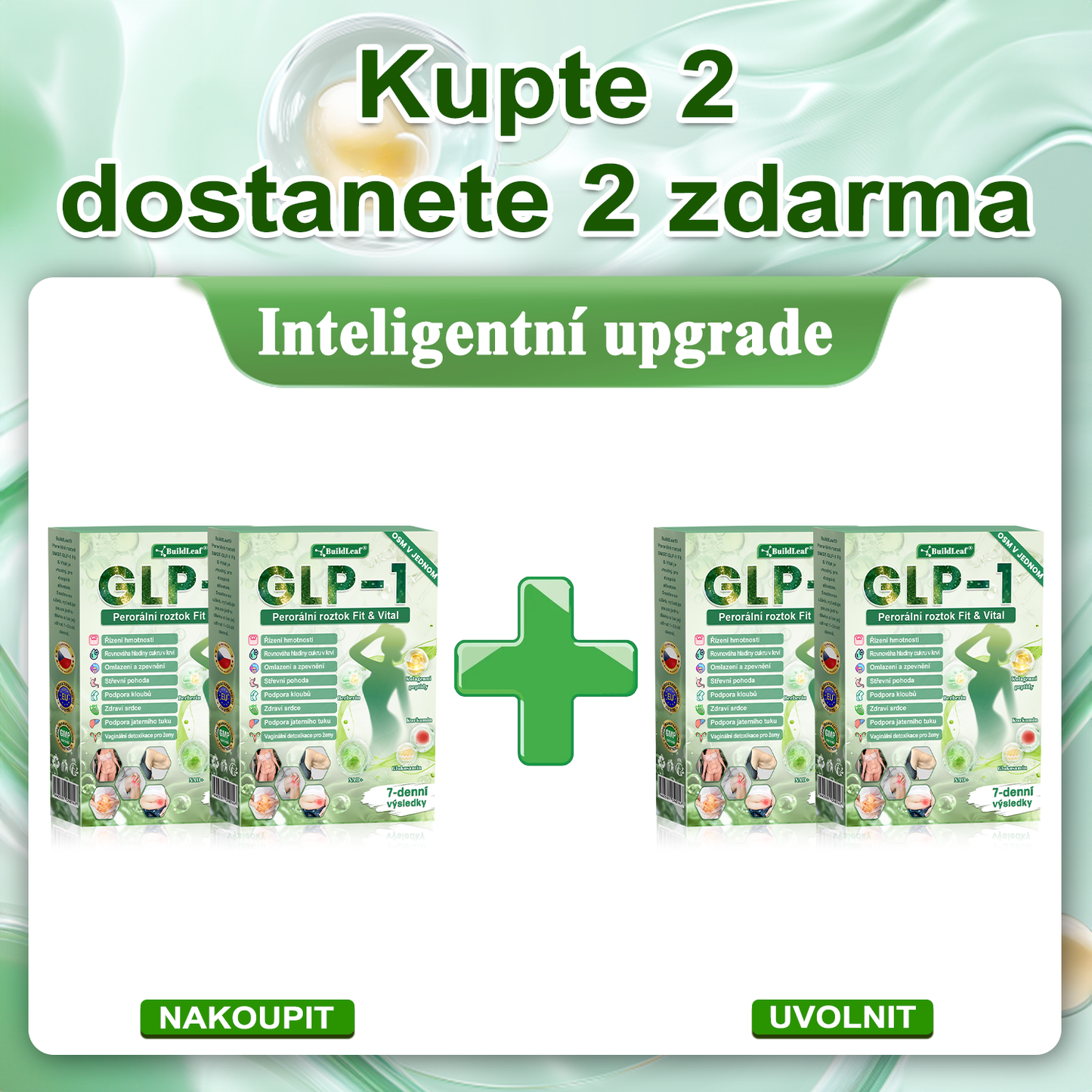 🎁Oficiální obchod ČR | BuildLeaf® GLP-1 8-v-1 Fit & Vital Řešení (Jednou denně, viditelné změny za 7 dní) ✅ Obezita, kardiovaskulární zdraví, cukrovka, spánková apnoe, zdraví střev, problémy se klouby a další