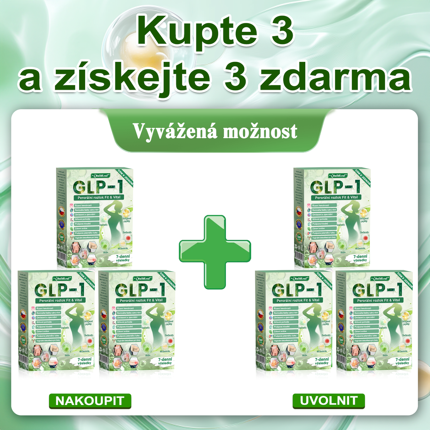 🎁Oficiální obchod ČR | BuildLeaf® GLP-1 8-v-1 Fit & Vital Řešení (Jednou denně, viditelné změny za 7 dní) ✅ Obezita, kardiovaskulární zdraví, cukrovka, spánková apnoe, zdraví střev, problémy se klouby a další