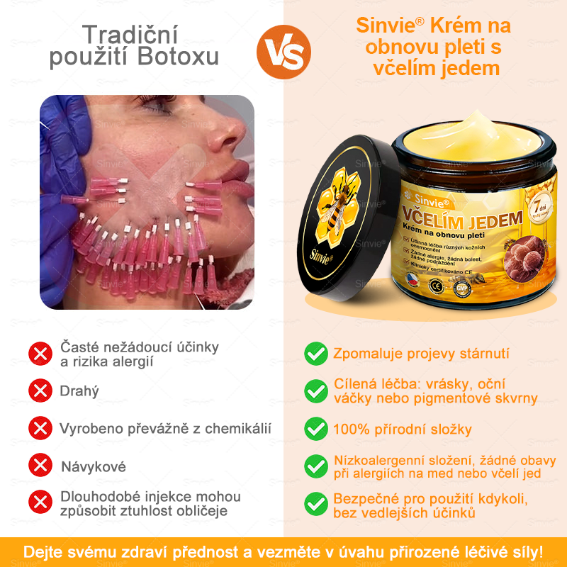 🧑‍⚕️Doporučení dermatologa 🐝 Sinvie® Krém na obnovu pleti s včelím jedem 🔥 Proti vráskám, pigmentovým skvrnám a ochablé pokožce – 50 ml